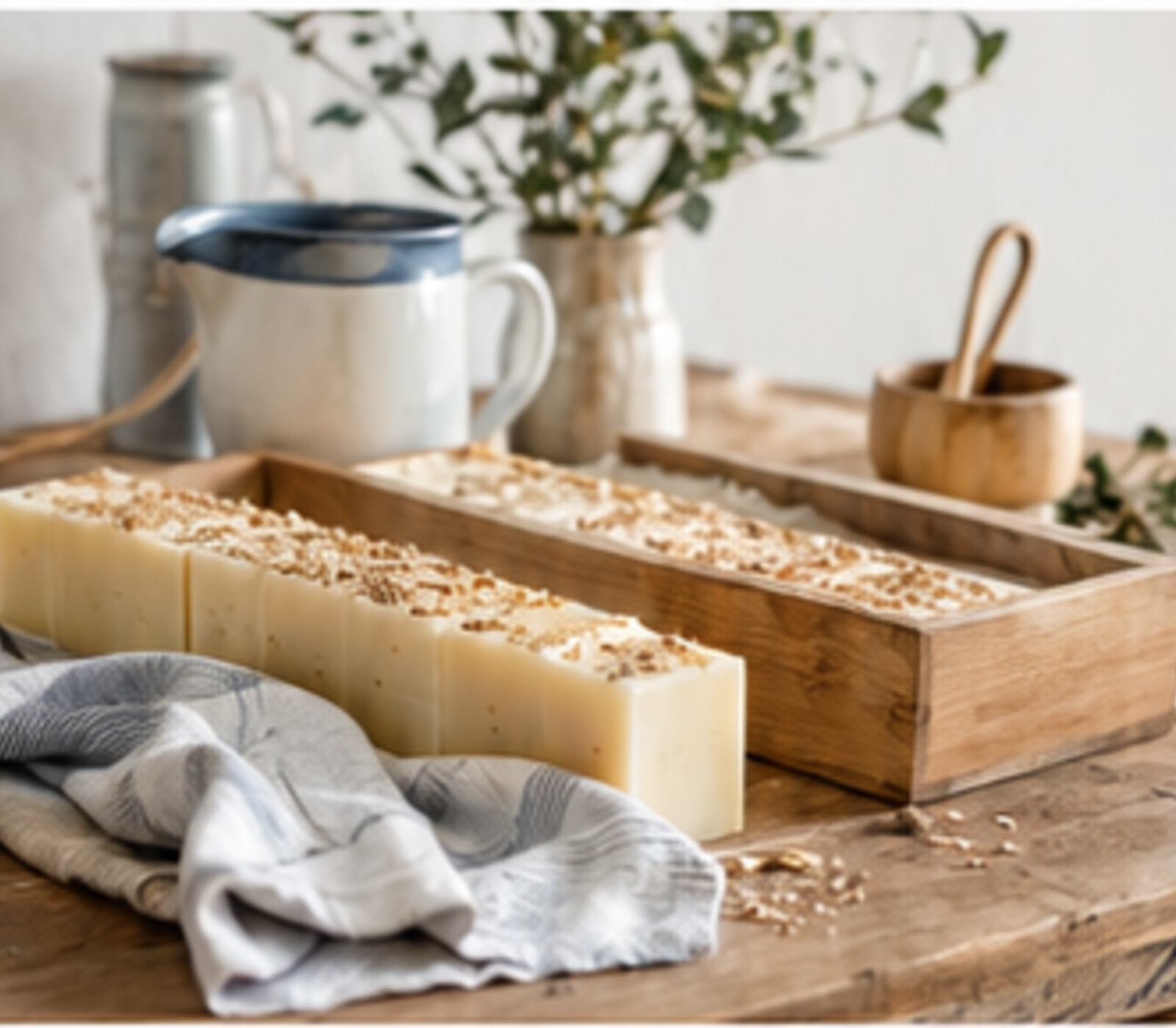 Handmade soap in the workshop